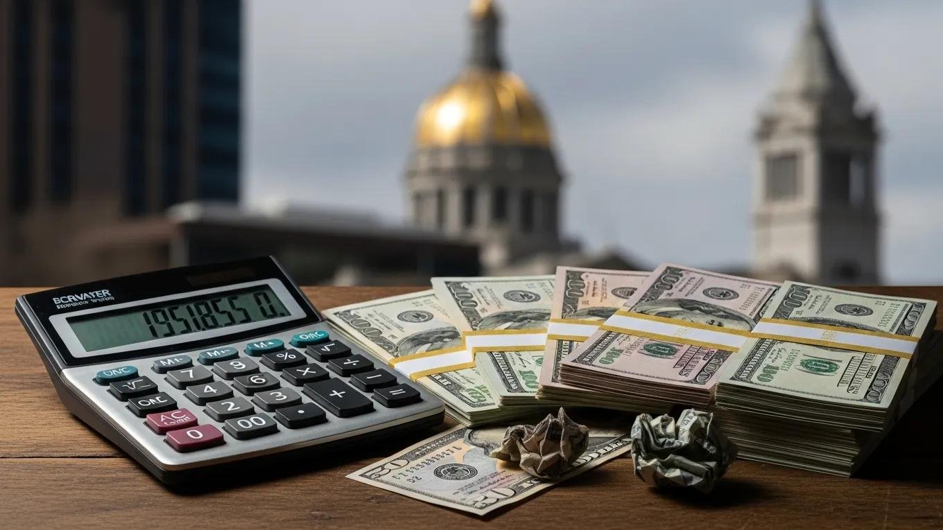 Financial aspects of bail bonds in Denver with cash and calculator
