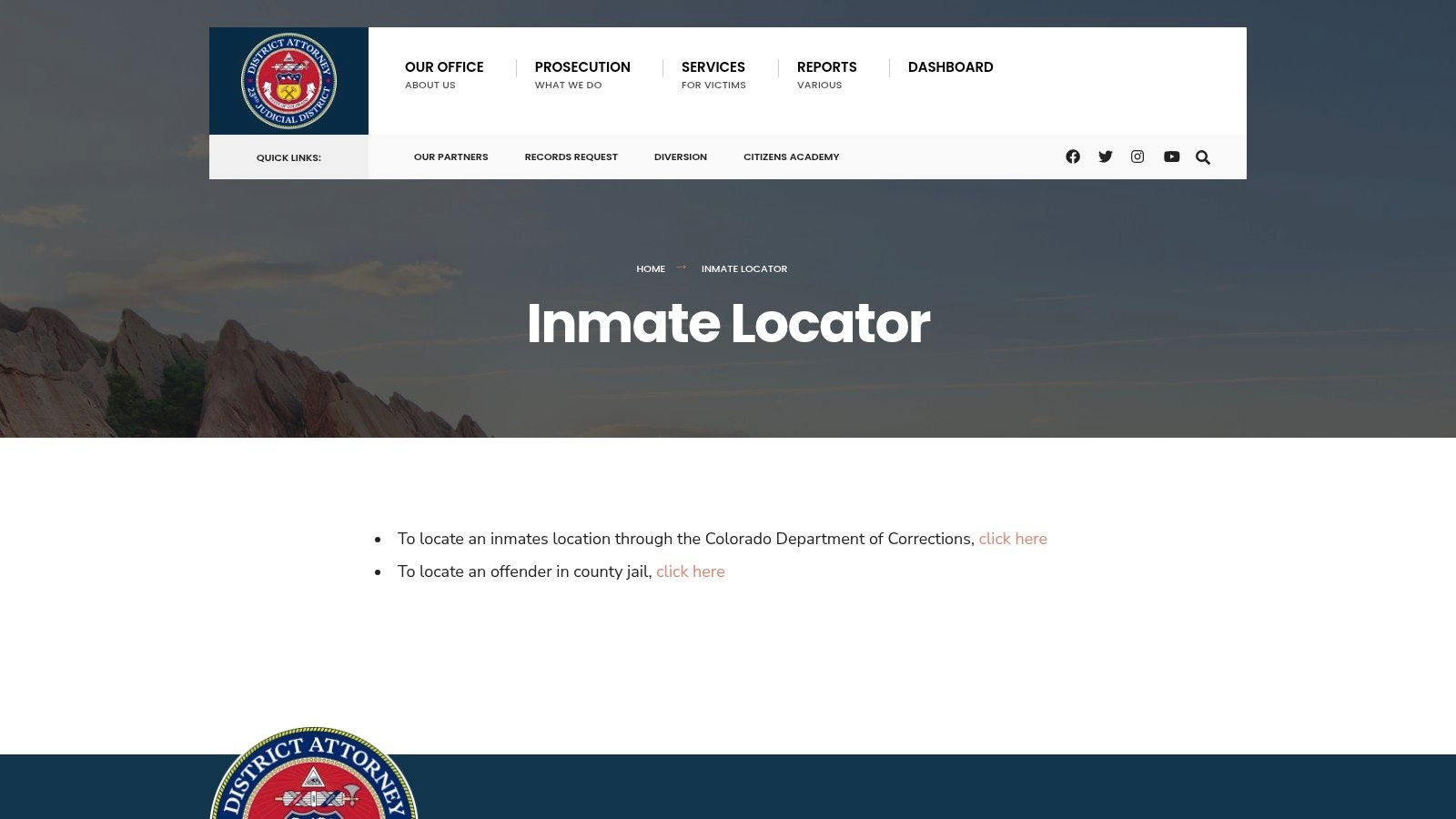 Screenshot from https://coda23.gov/inmate-locator/