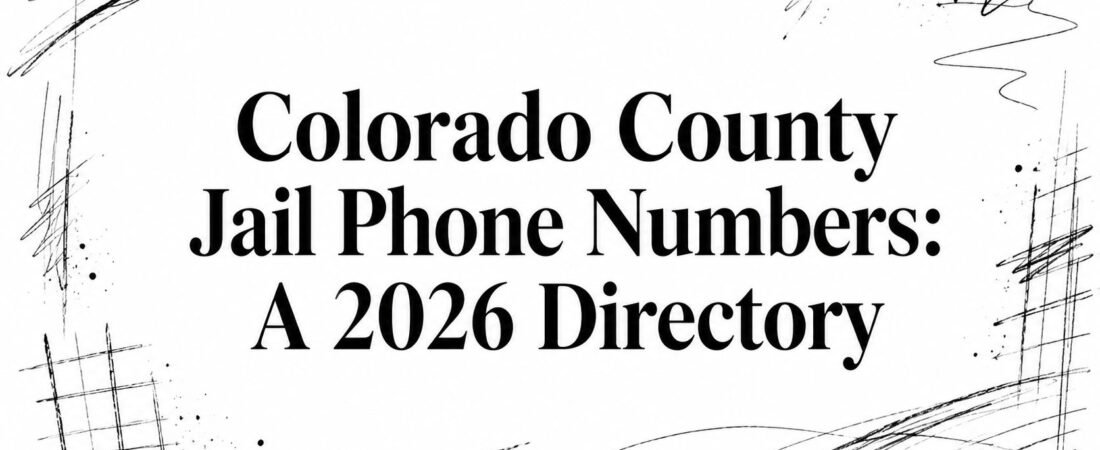 Colorado County Jail Phone Numbers: A 2026 Directory