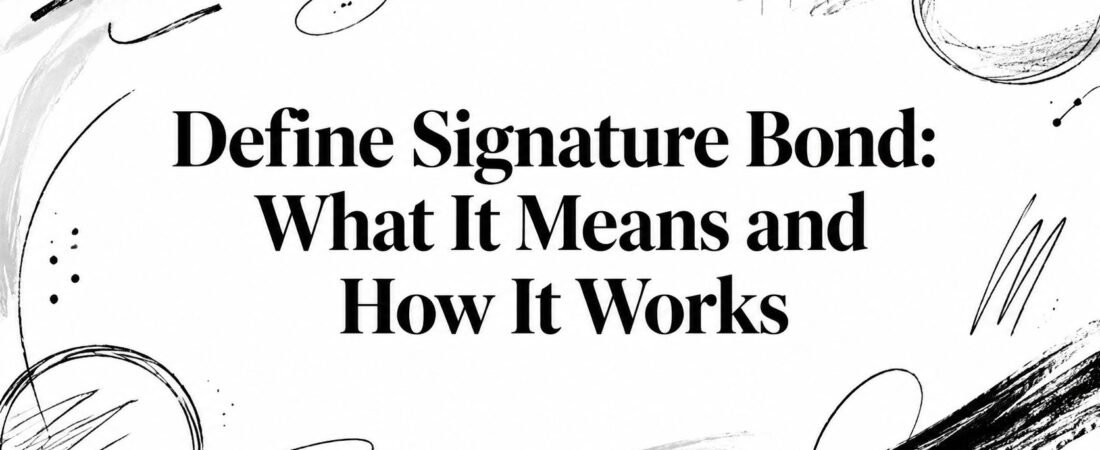 Define Signature Bond: What It Means and How It Works