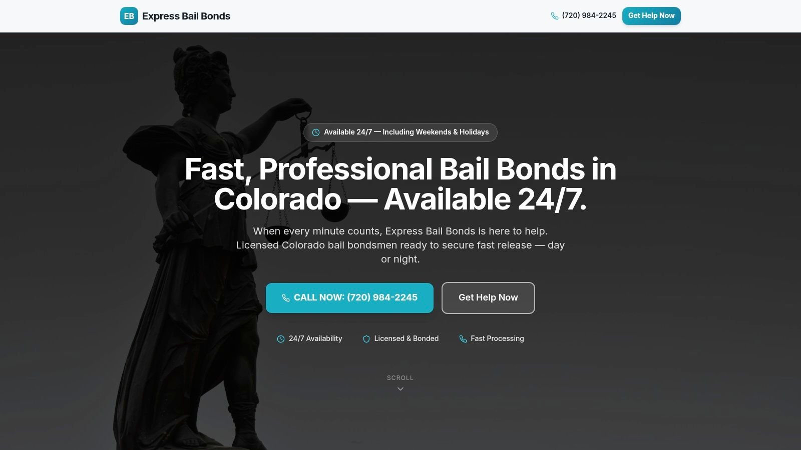 Screenshot from https://expressbailbonds.com