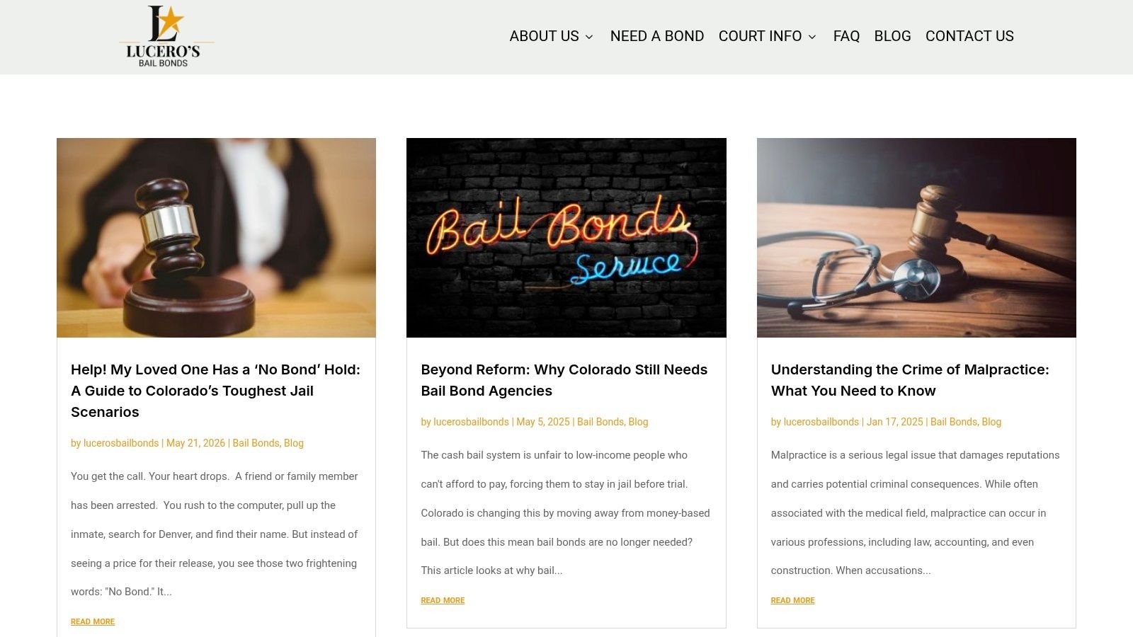 Lucero's Bail Bonds, Denver Blog