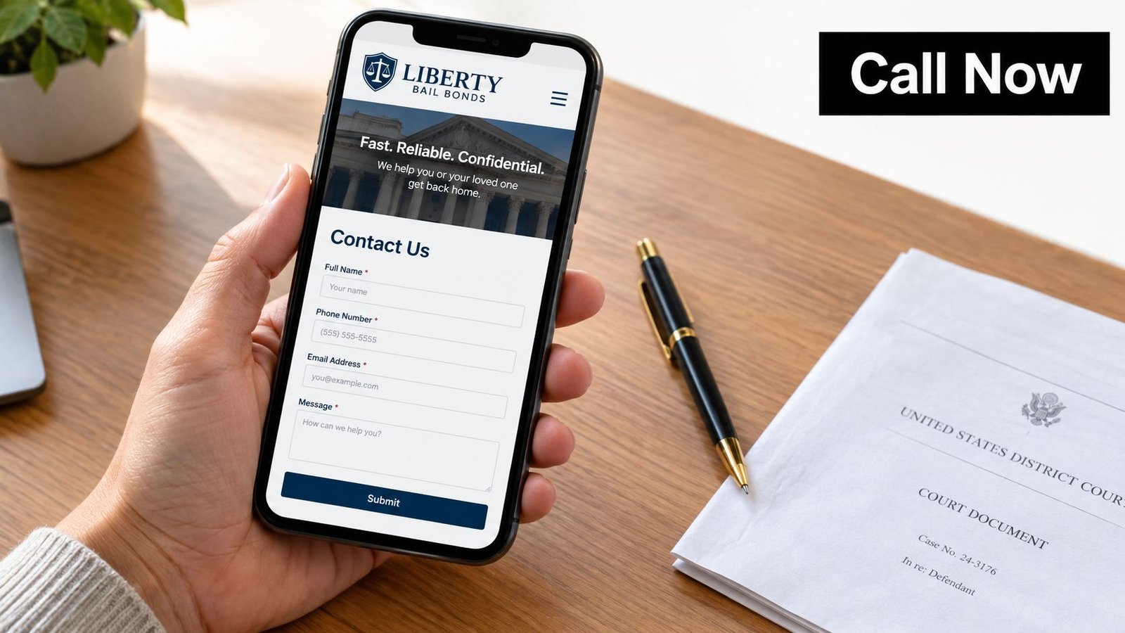 Screenshot from https://expressbailbonds.com